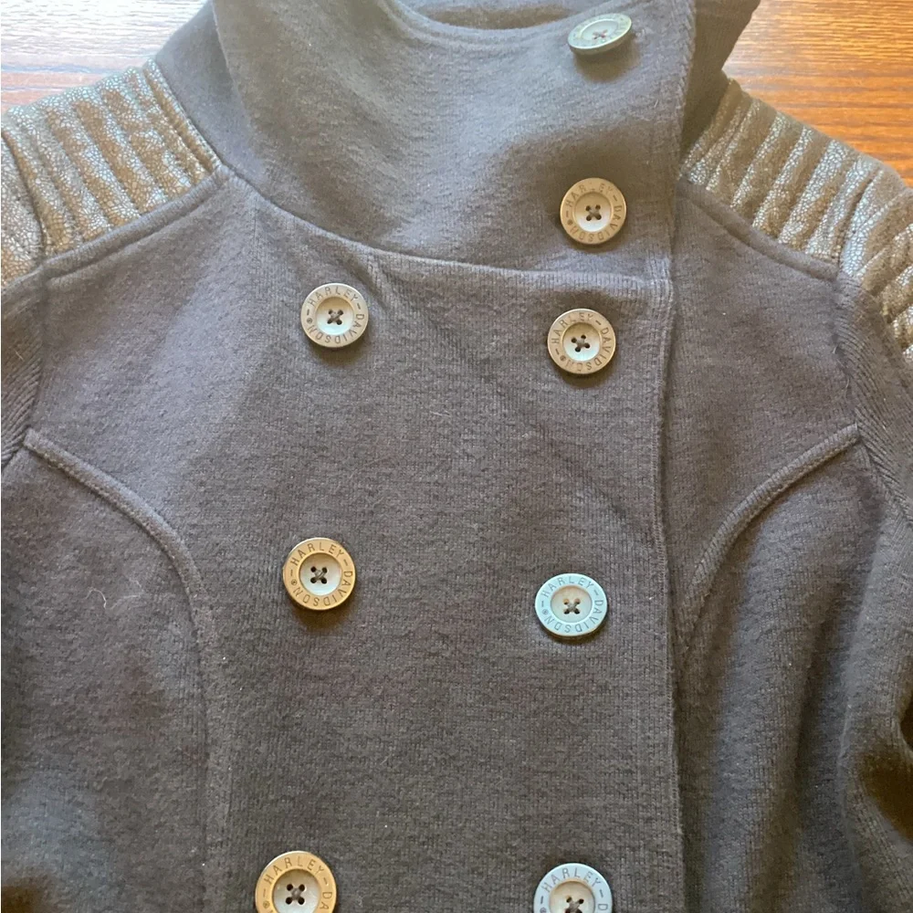 Harley-Davidson Black Double-Breasted Coat - Picture 9 of 11